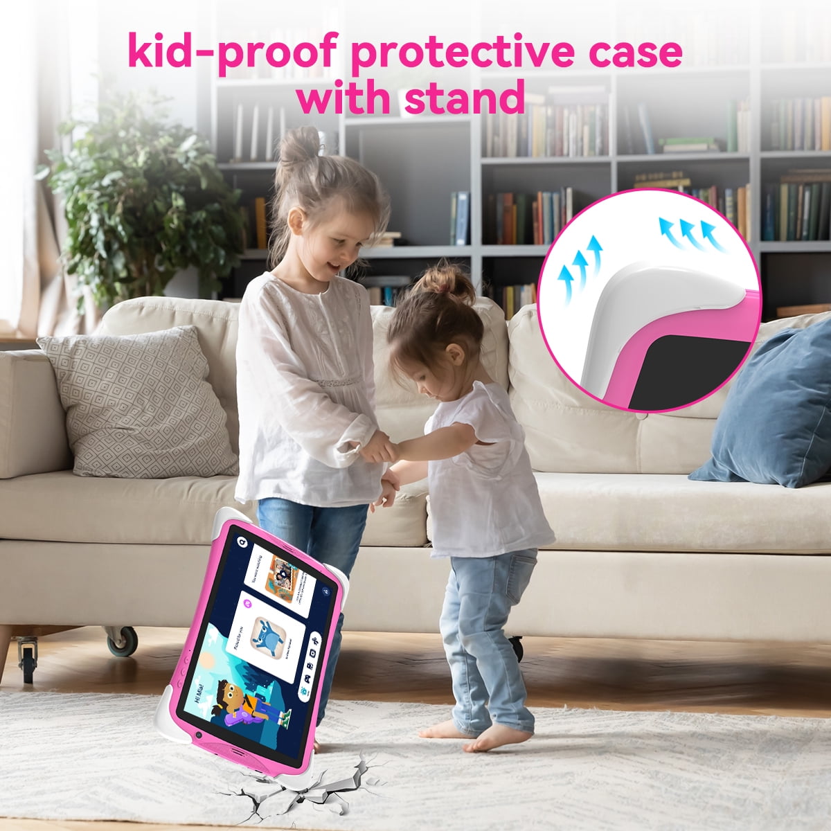 TABURETO 10.1 inch Kids Tablet, Android 12,4GB+64GB Tablet APP Preinstalled & Parent Control Kids Education Children Tablet with WiFi