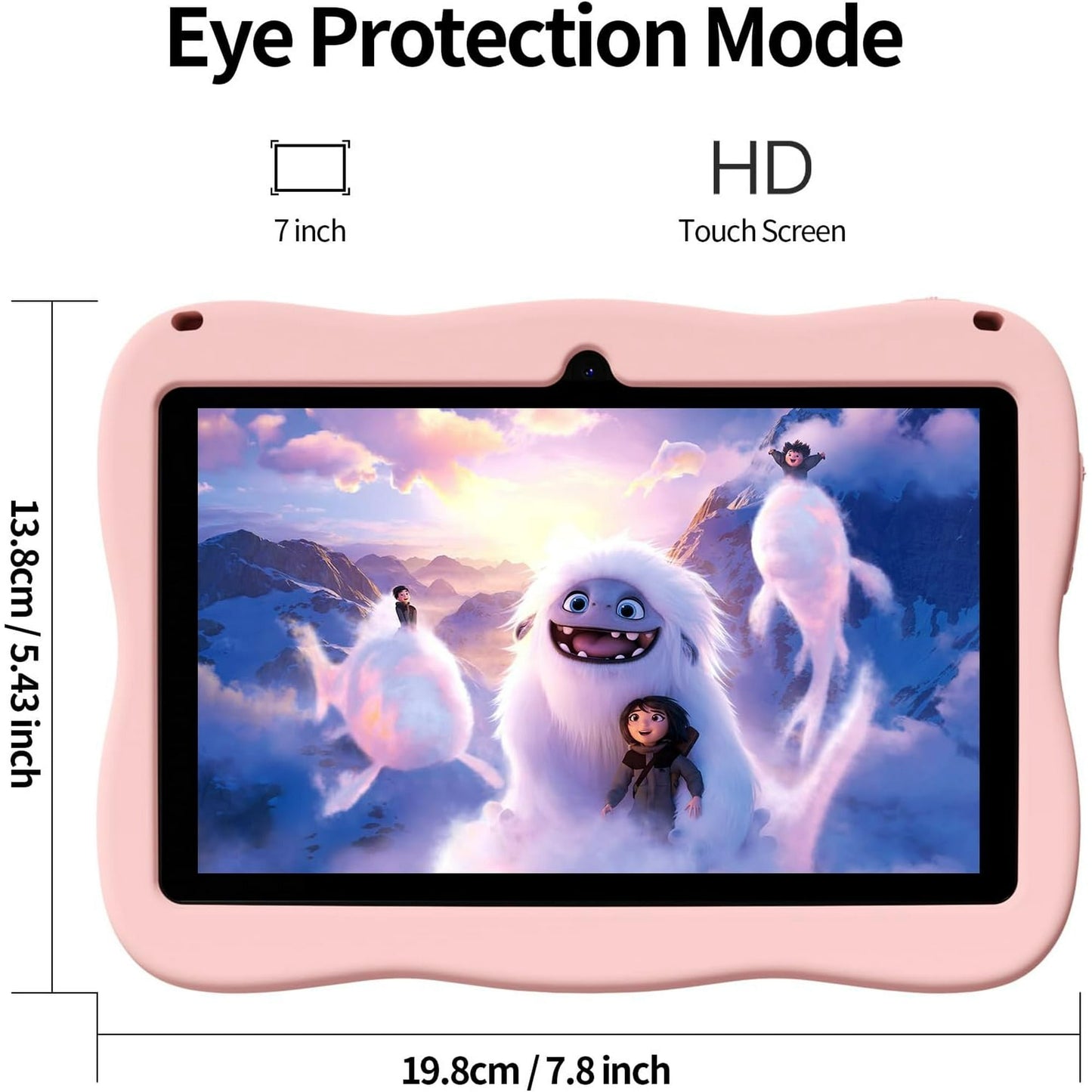 SHOUDM Kids Tablet,Android Toddler Tablet, 128GB Storage, Dual Camera, Shockproof Case, Parental Control Tablets Support