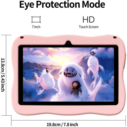 SHOUDM Kids Tablet,Android Toddler Tablet, 128GB Storage, Dual Camera, Shockproof Case, Parental Control Tablets Support