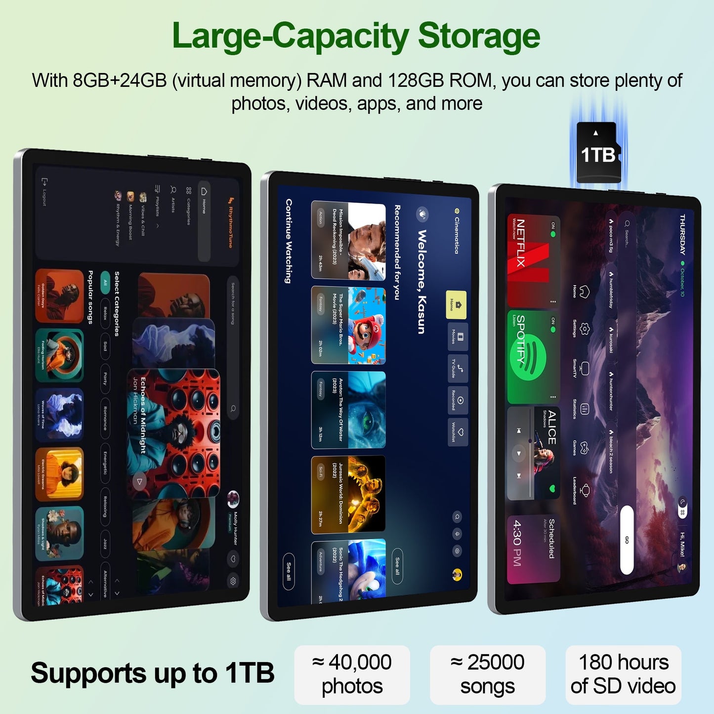 Tablet 10.1 inch Android 16 Tablet with Octa-Core Processor, 32GB RAM 128GB ROM 1 TB Expandable, 1280x800 HD IPS Touch Screen, GPS, 8H Battery, WiFi 6, BT 5.0, Dual Camera