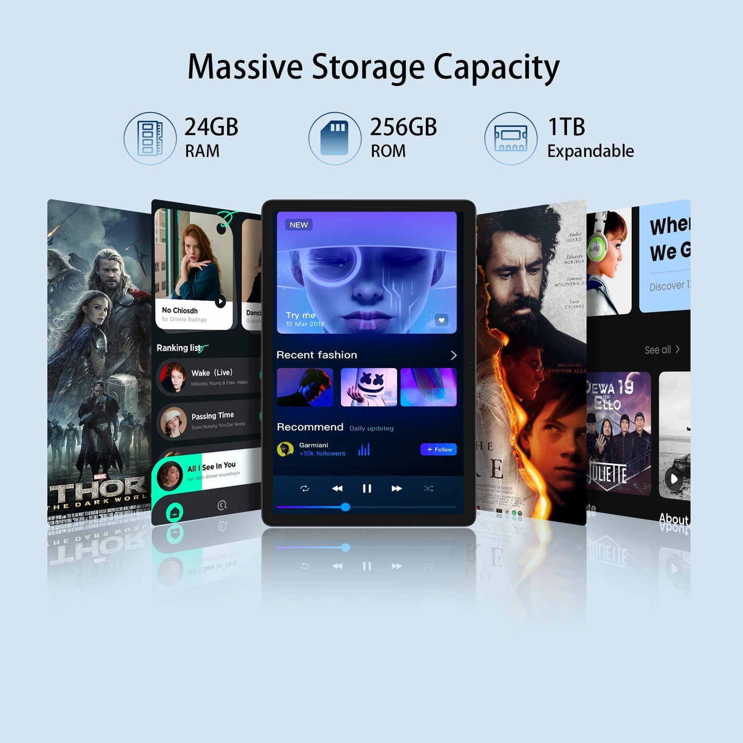 FERATINO 2026 Android 16 Tablet 11inch, 18W Fast Charging, 32GB+128GB+1TB Expand, Octa-core CPU, 8000mAh Large Battery, WiFi6, Touchscreen Display, Widevine L1 Tableta
