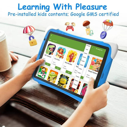 TABURETO Kids Tablet, Android 12, 64GB, Dual Camera, Preinstalled Kid Apps, Parent Control, Educational Stand