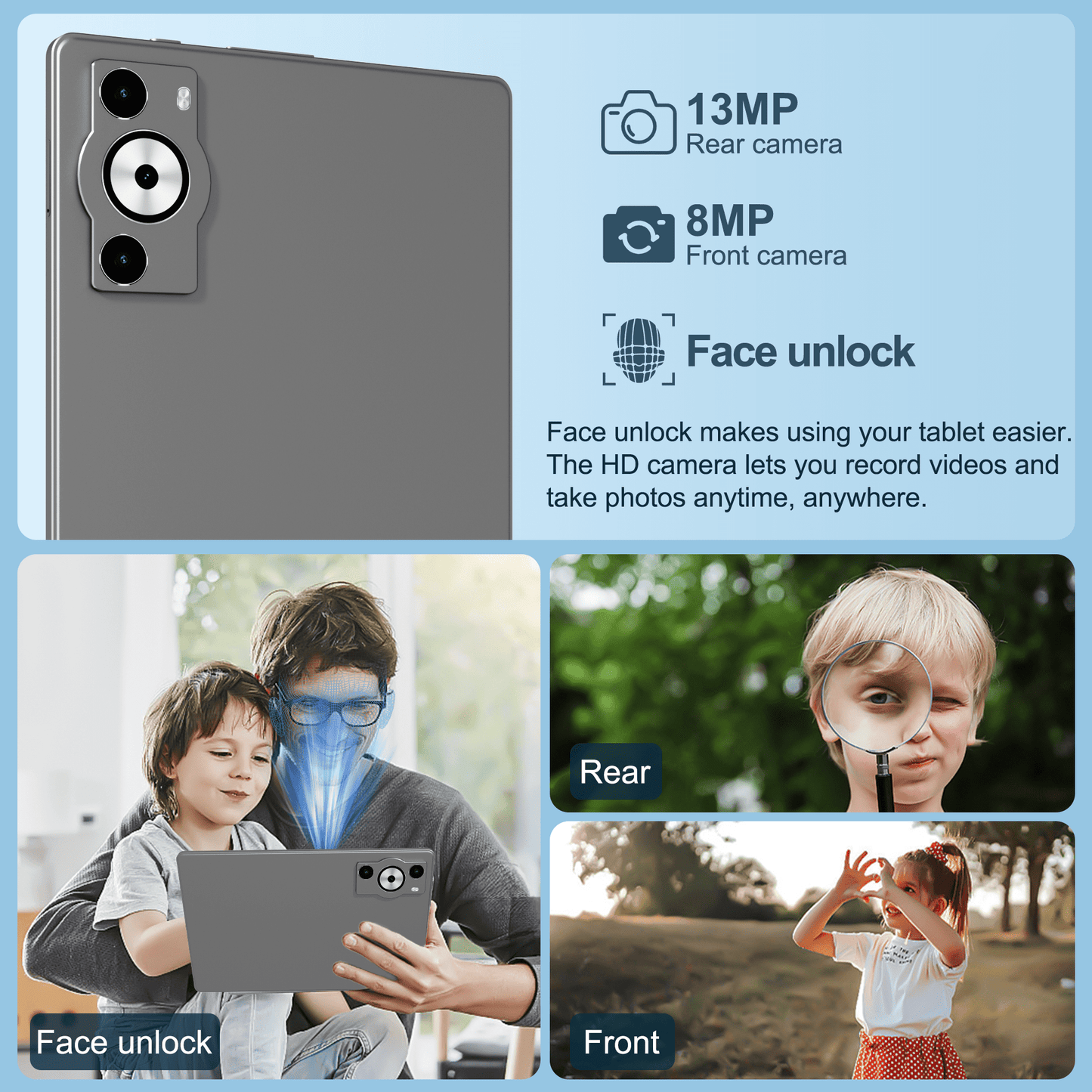 SHOUDM Android Tablet,2025 Tablets with 20GB RAM+128GB ROM/ 1TB Expand, Octa-Core 2.0GHz CPU, 5G WiFi, GPS