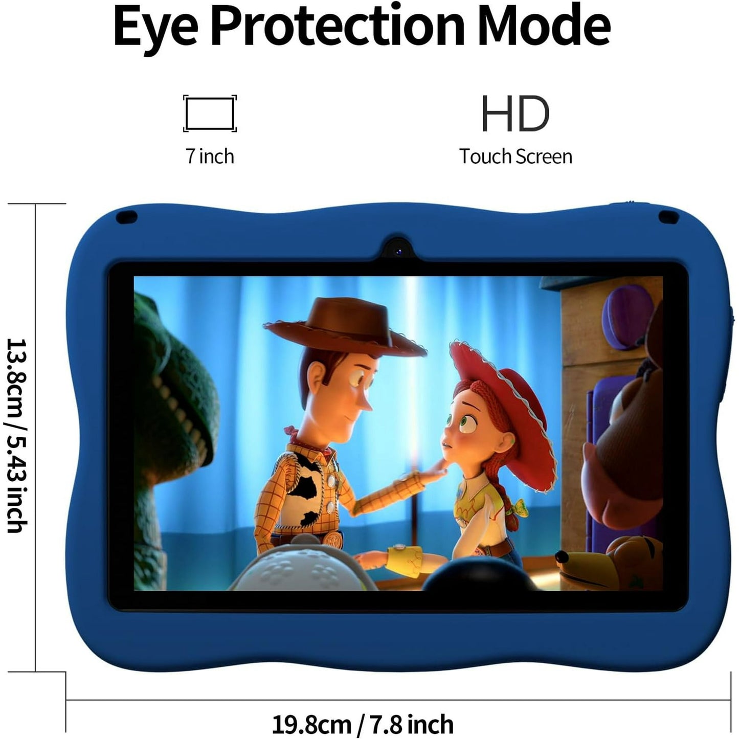 SHOUDUM Kids Tablet,Android Toddler Tablet, 128GB Storage, Dual Camera, Shockproof Case, Parental Control Tablets Support