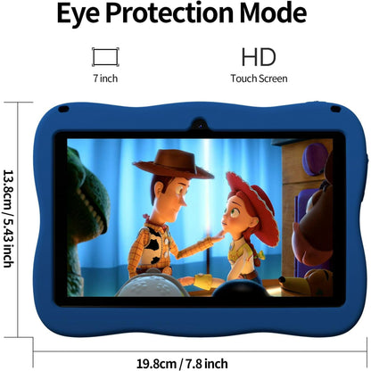 SHOUDUM Kids Tablet,Android Toddler Tablet, 128GB Storage, Dual Camera, Shockproof Case, Parental Control Tablets Support