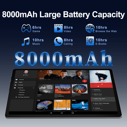 SHOUDUM Android 16 Tablet,128GB ROM 16GB+8GB RAM,10inch Tablet,5G WiFi+Cellular, Octa-Core, Dual Camera, GPS, BT 5.0,1TB Expand,FHD IPS,Incell Touch Screen,8000mAh, Face Unlock,Tablet with Keyboard