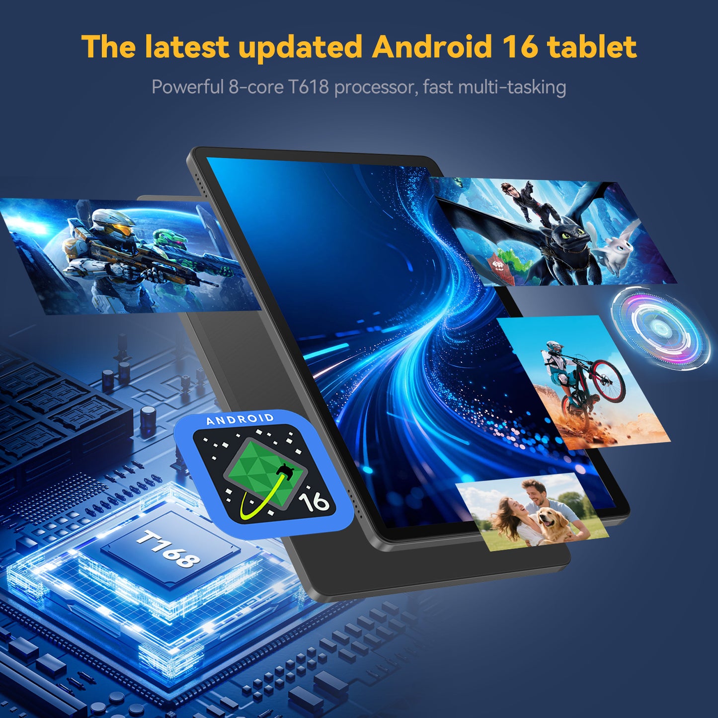 SHOUDUM Android Tablet,2025 Tablets with 24GB RAM+256GB ROM/ 1TB Expand, Octa-Core 2.0GHz CPU, 5G WiFi, GPS