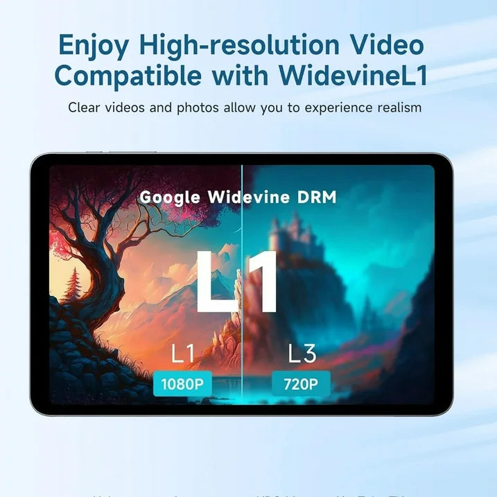 Qukenk,Android 14 Tablet, Widevine L1, 10 inch Tablet with Bluetooth 5.0, WiFi 6, Fast Charging, 8GB RAM+64GB ROM, Split Screen Support