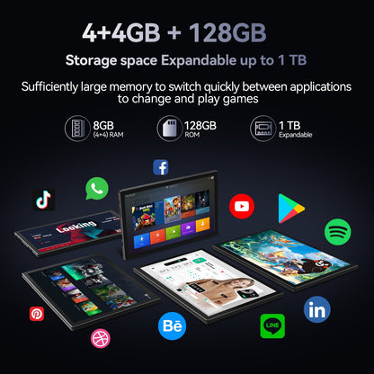 Android 15 Tablet with Keyboard, 8GB RAM, 128GB ROM(1TB Expand), 10.1 inch Octa-Core Tablets, 5G/2.4G WiFi, 7000mAh Battery, BT 5.0, with Mouse, Case, Stylus, Split screen(Black)