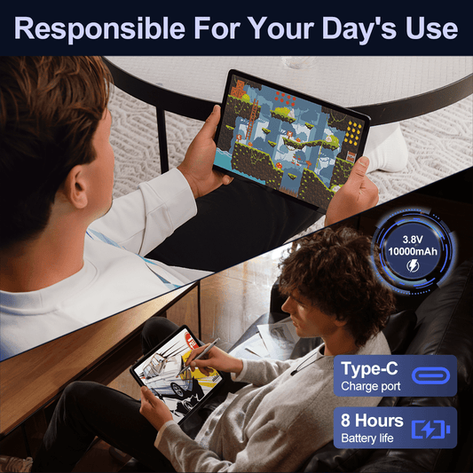 Latest 11-inch Android Tablet, 256GB ROM, HD Display, Octa-Core Processor, Dual Cameras, Stereo Speakers, 5GWIFI