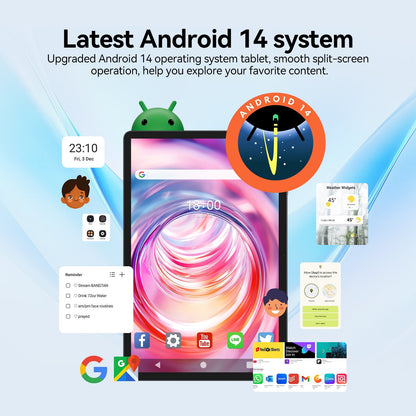 SHOUDUM Tablet,10 inch HD Tablet Bundle, 128GB, Android 14, 5G, Wi-Fi