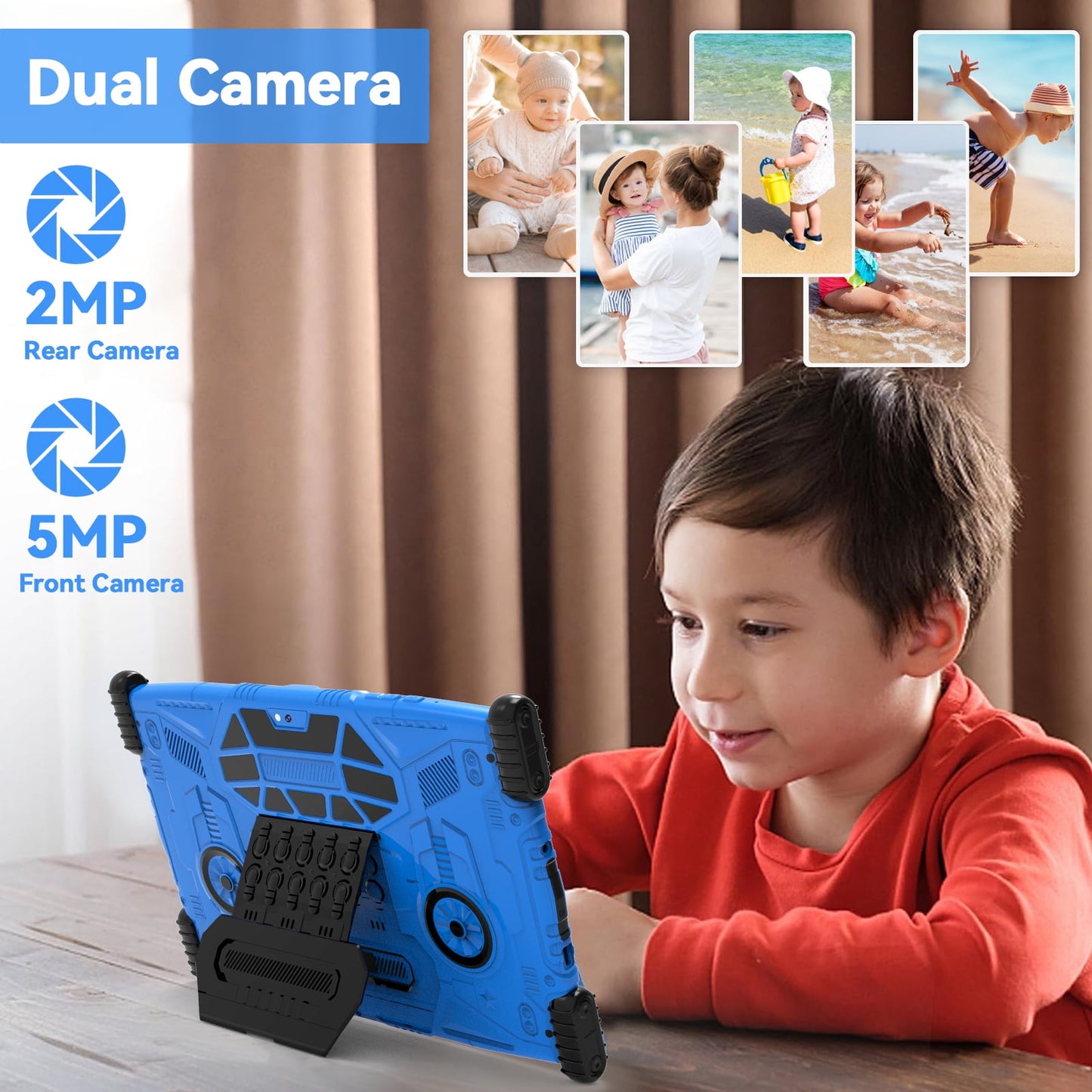 2025 Android 13 tablet,10" Android Kids Tablet 4GB+64GB, Kid-Proof Case with Kickstand, Quad-Core 1.6