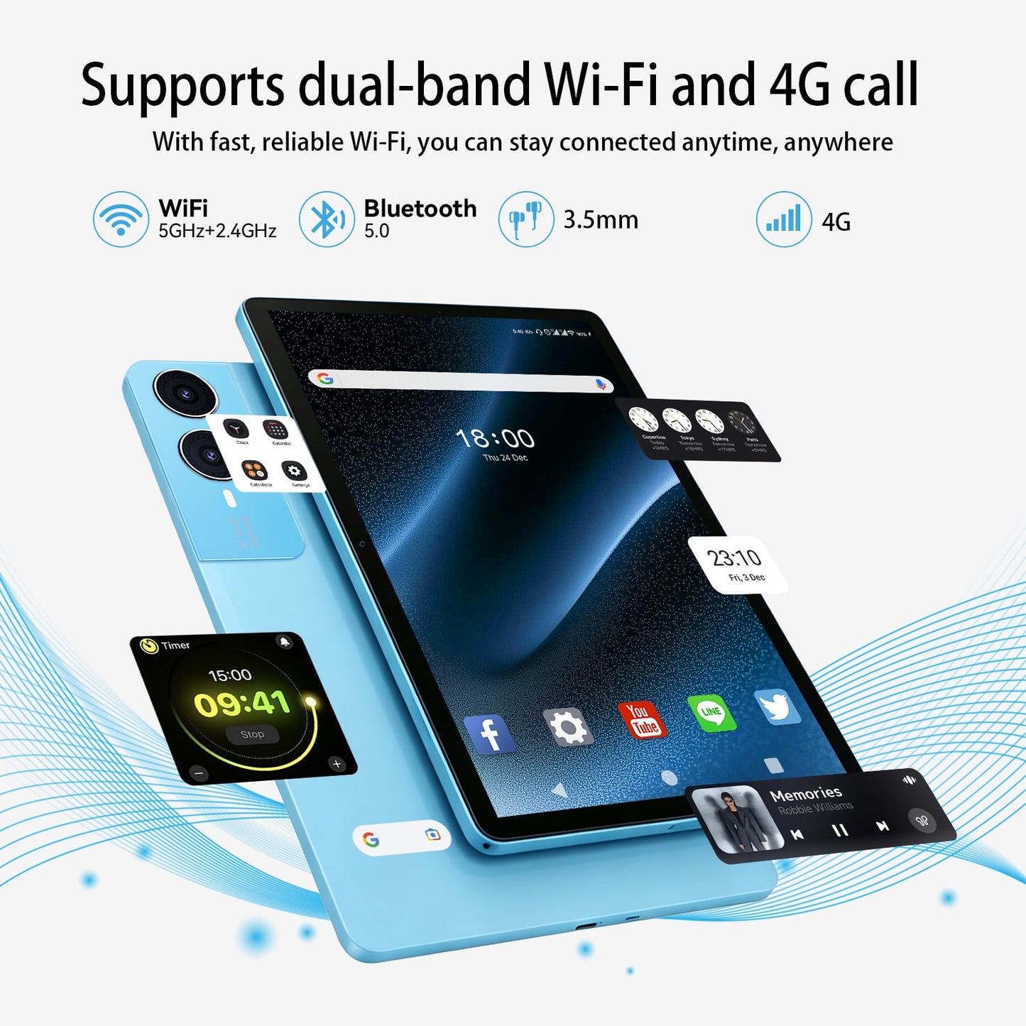 Android 16 Tablet 11inch, 18W Fast Charging, 24GB+256GB+1TB Expand, Octa-core CPU, 8000mAh Large Battery, WiFi6, Touchscreen Display, Widevine L1 Tableta