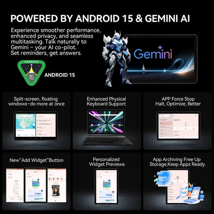 SHOUDUM Tablet Android 16 Tablet,24GB RAM 128GB ROM /1TB TF, Octa-Core AI Tablets, 5G WiFi , 2 in 1 Tablets with Keyboard Mouse Stylus