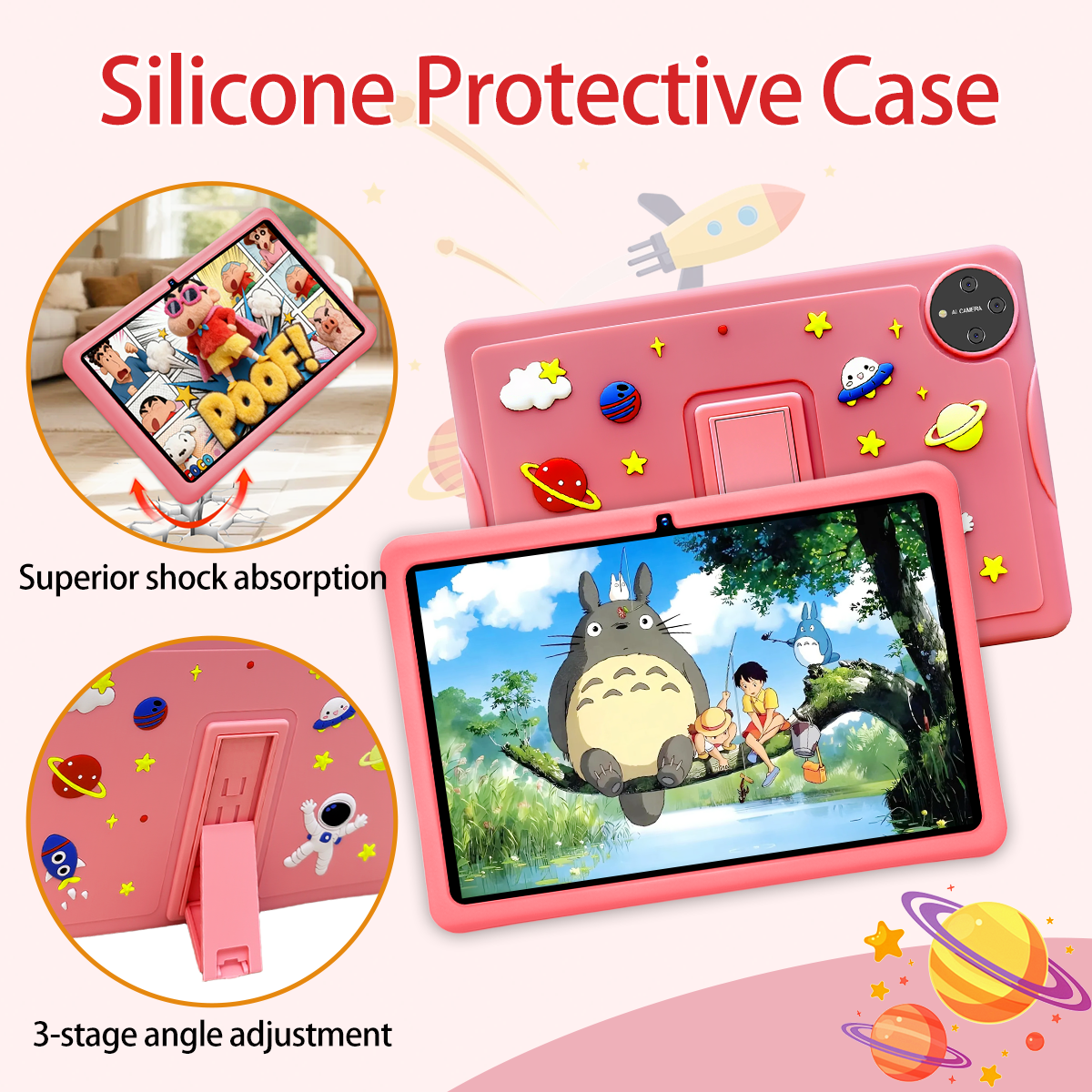 FERATINO Kids Tablet,10 Inch Ttablet with Parental Control,Google Kids Space, Android Tablet for Kids
