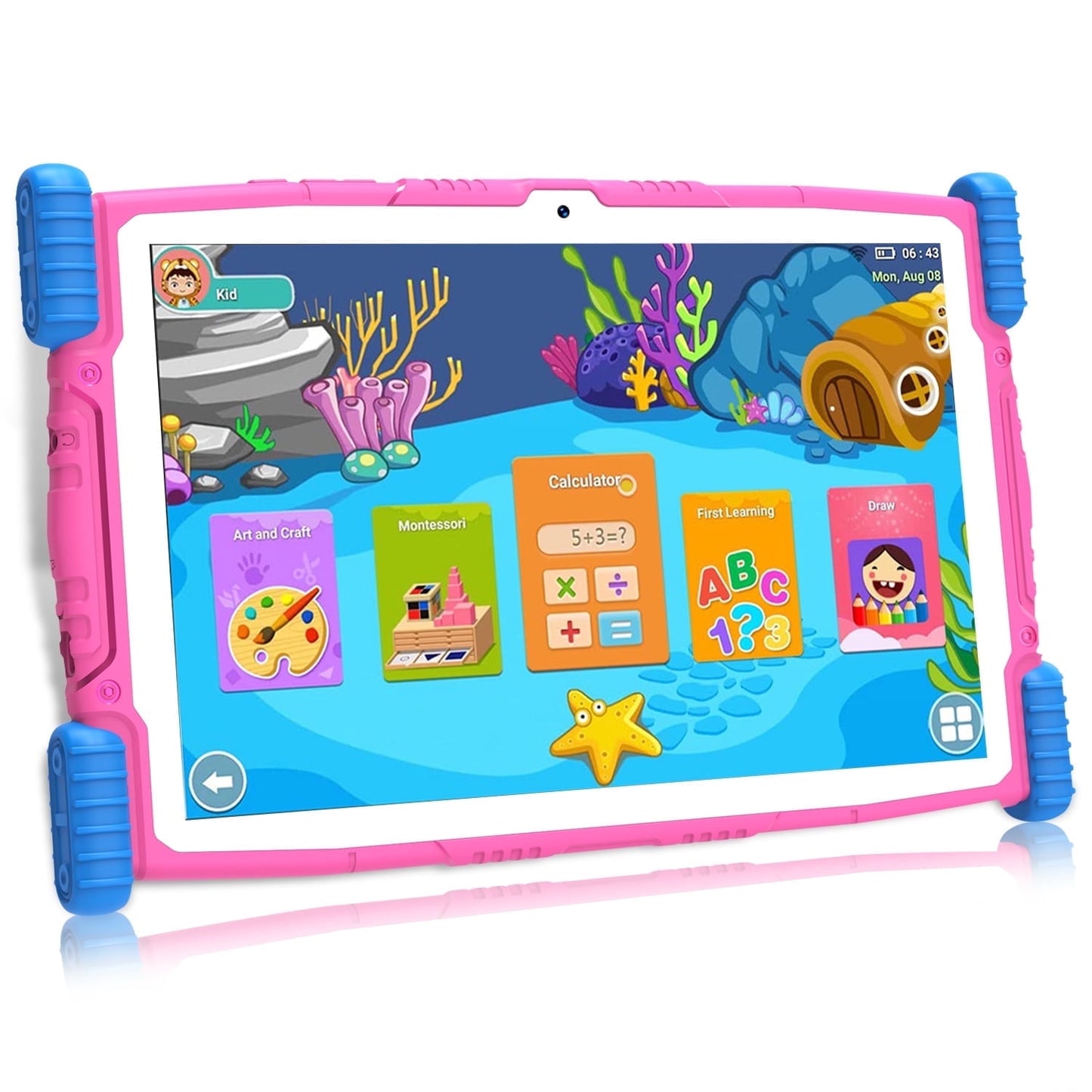 2025 Android 13 tablet,10" Android Kids Tablet 4GB+64GB, Kid-Proof Case with Kickstand, Quad-Core 1.6
