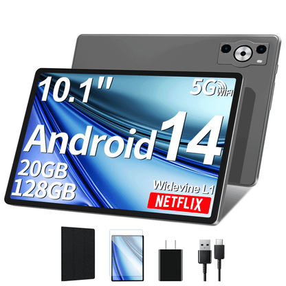 SHOUDM Android Tablet,2025 Tablets with 20GB RAM+128GB ROM/ 1TB Expand, Octa-Core 2.0GHz CPU, 5G WiFi, GPS