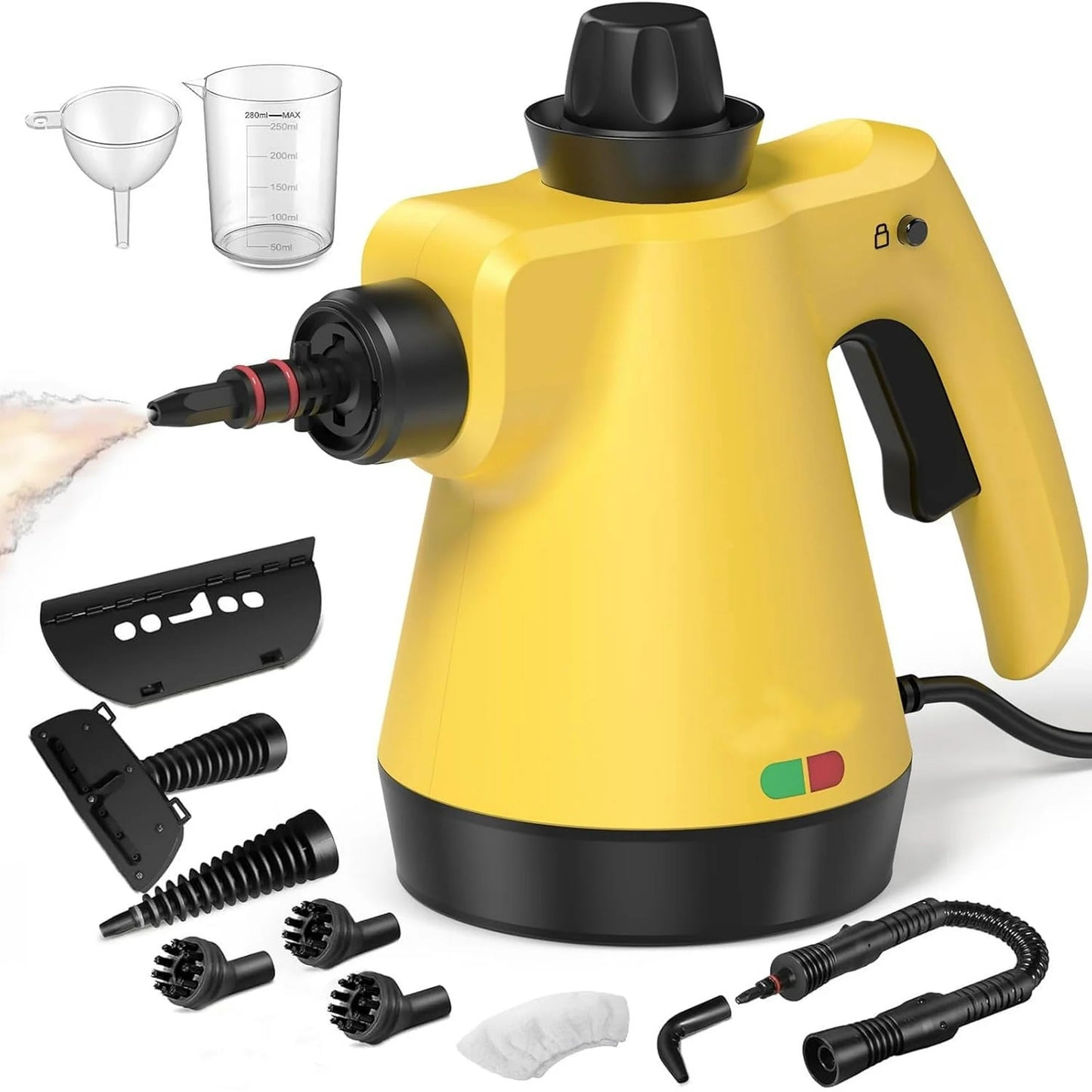 Handheld Steam Cleaner, Steam Cleaner with 11 PCS Accessory & Safety Lock, Large Capacity Natural Surface Steam for Cleaning, Multipurpose Steam Cleaner for Home, Car, Bathroom, Grease