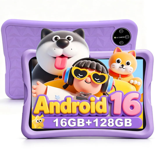 Kids Tablet 10-Inch Android 16, 16GB+128GB (1TB Expandable), Parental Control