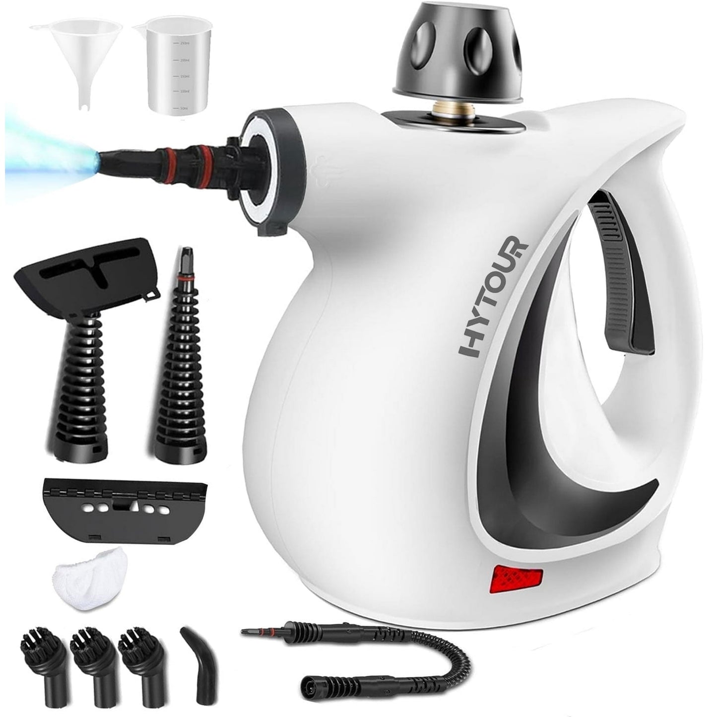 HYTOUR Handheld Steam Cleaner, Pressurized Multi-Surface Steam Cleaner for Home Use with 11pcs Tools and Safety Lock to Remove Grime, Grease, Steamer for Cleaning Floor, Upholstery, Grout and Car