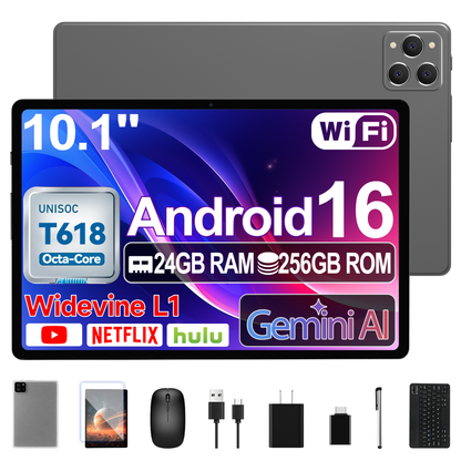 SHOUDUM Android Tablet,2025 Tablets with 24GB RAM+256GB ROM/ 1TB Expand, Octa-Core 2.0GHz CPU, 5G WiFi, GPS
