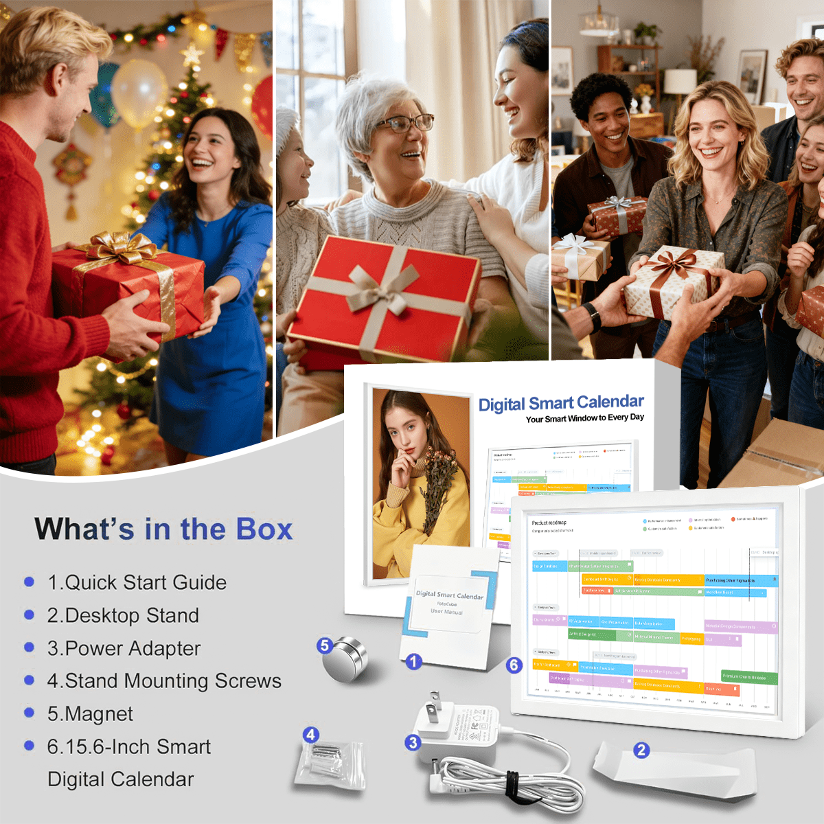 Touch Calendar, 10.1" Digital Calendar 2026 Family Wall Planner, 1080P Full HD Interactive Touchscreen, Smart Chore Chart and Home Organization, Gift for Busy Families Scheduling