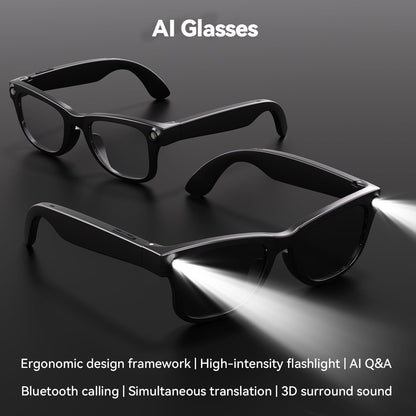 AI Smart Glasses with Camera and Audio, 8MP HD Camera Glasses for Men Women,Real Time Translation,Voice Assistant, Open-Ear Audio for Travel, Meetings & Vlogging