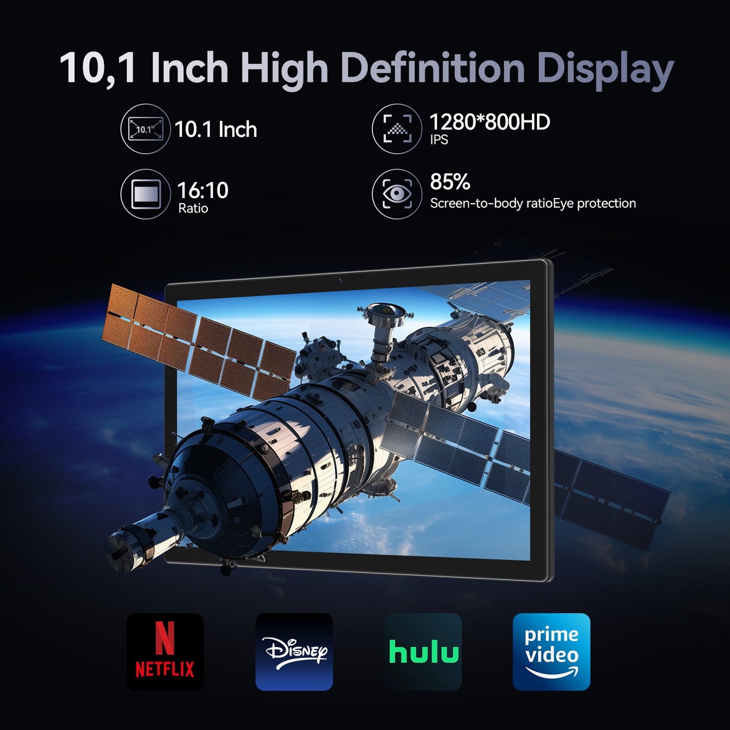Android 15 Tablet with Keyboard, 8GB RAM, 128GB ROM(1TB Expand), 10.1 inch Octa-Core Tablets, 5G/2.4G WiFi, 7000mAh Battery, BT 5.0, with Mouse, Case, Stylus, Split screen(Black)