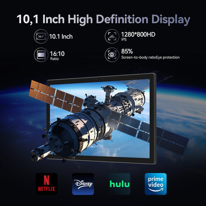 Android 15 Tablet with Keyboard, 8GB RAM, 128GB ROM(1TB Expand), 10.1 inch Octa-Core Tablets, 5G/2.4G WiFi, 7000mAh Battery, BT 5.0, with Mouse, Case, Stylus, Split screen(Black)