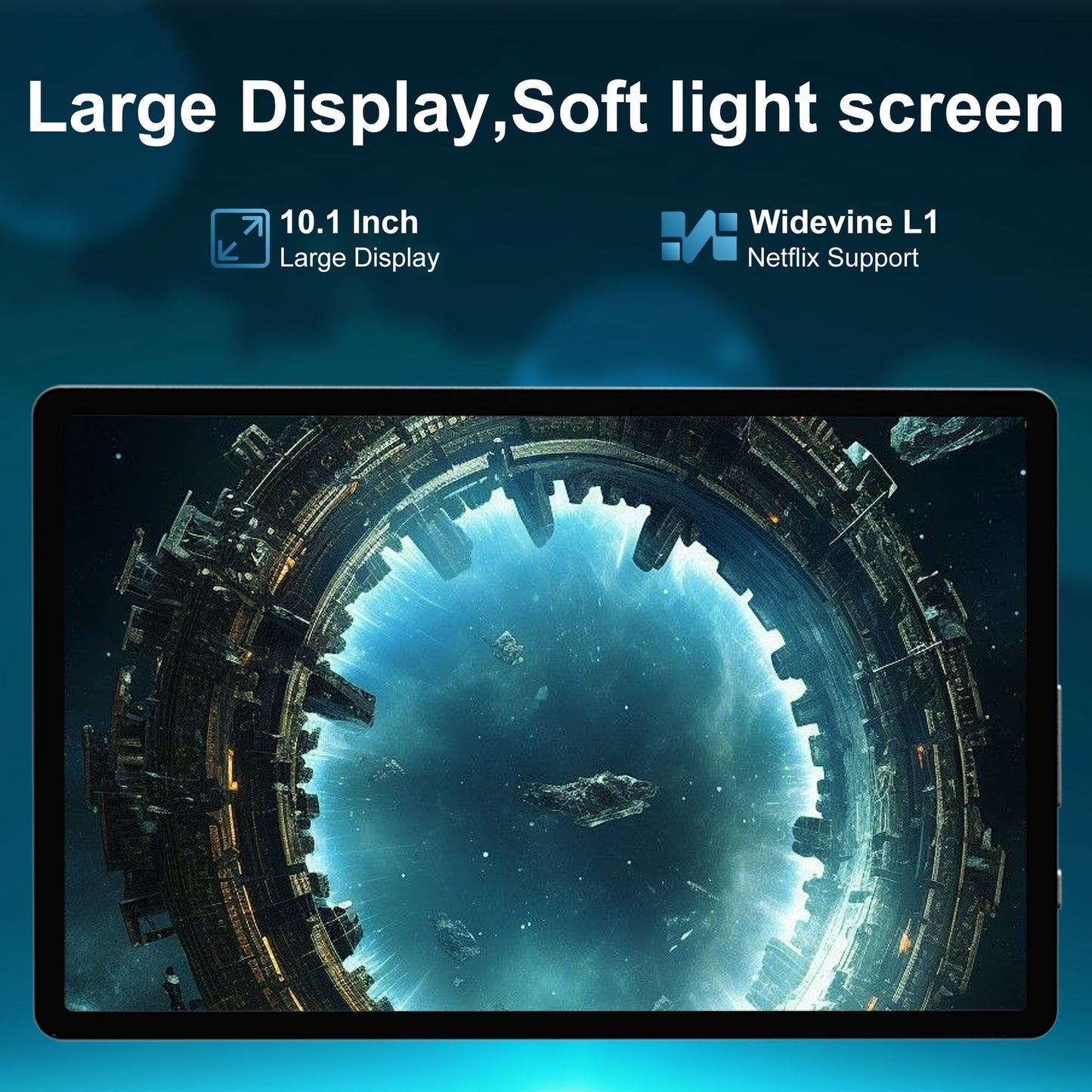 SHOUDUM Android 14 Tablet, 10 Inch HD IPS Display, 12GB RAM, 128GB ROM, 1TB Expand, Octa-Core, 8000mAh Battery, 5G WiFi
