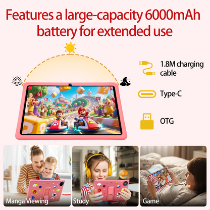 FERATINO Kids Tablet,10 Inch Ttablet with Parental Control,Google Kids Space, Android Tablet for Kids