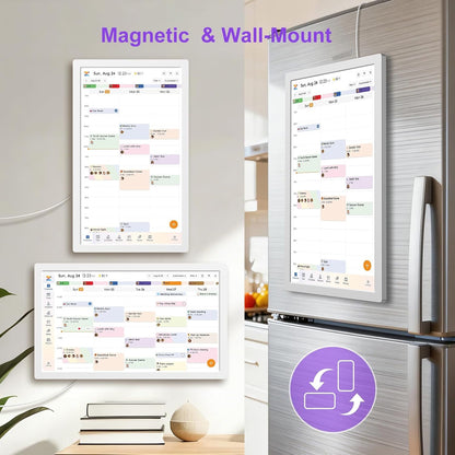 Digital Calendar, 21Inch Electronic Calendar & Chore Chart, Smart Family Organizer with Interactive Touchscreen Display, Wall Mount or Desk Mount in Portrait or Landscape