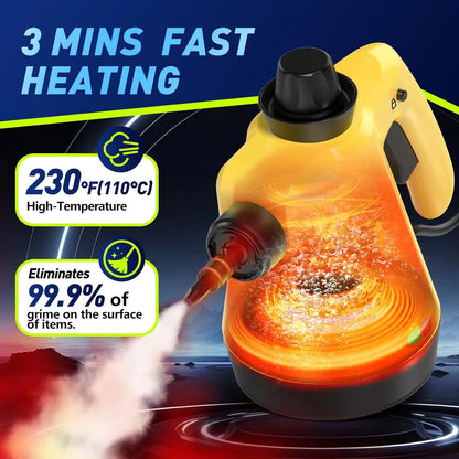 Handheld Steam Cleaner, Steam Cleaner with 11 PCS Accessory & Safety Lock, Large Capacity Natural Surface Steam for Cleaning, Multipurpose Steam Cleaner for Home, Car, Bathroom, Grease