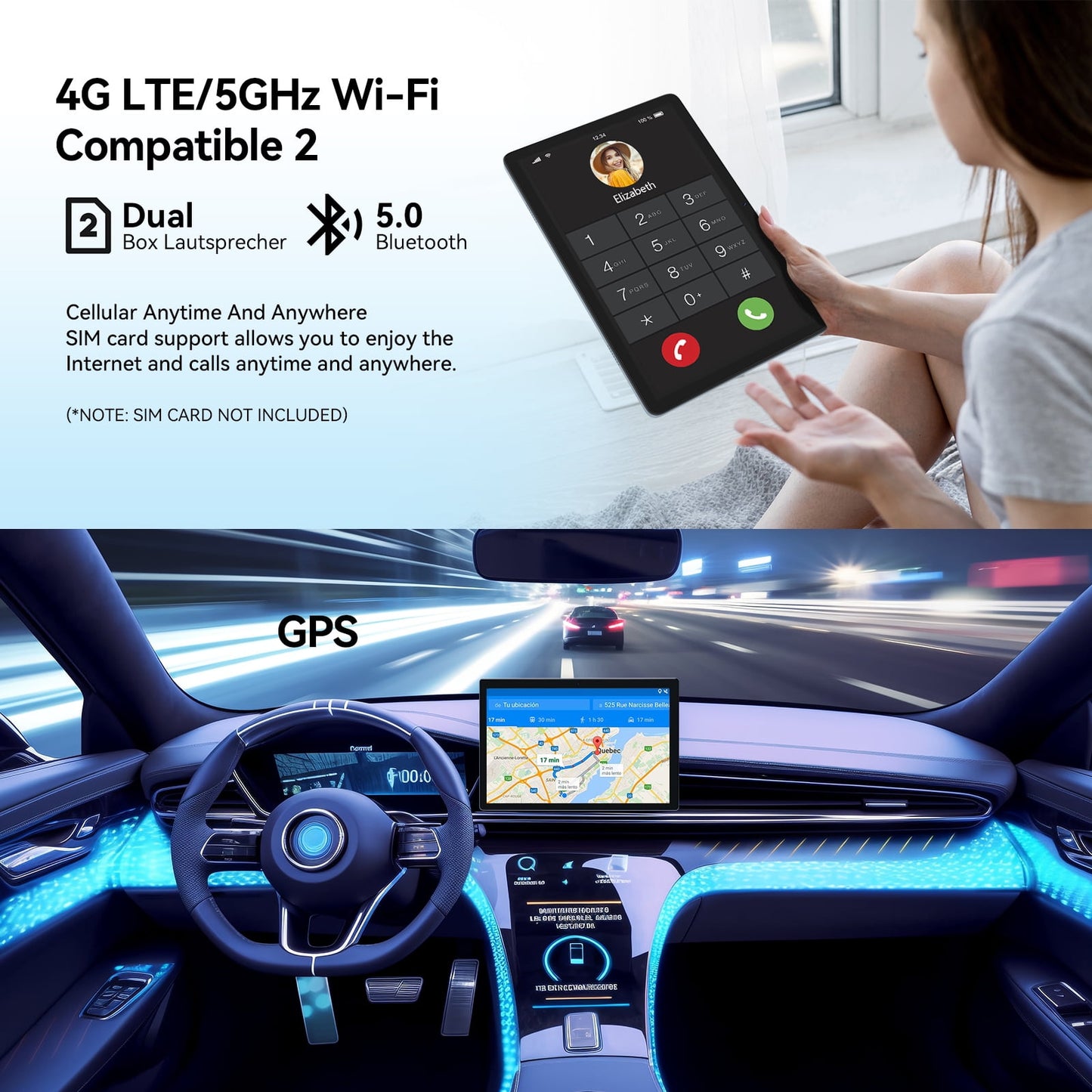 SHOUDUM Android 13 Tablet ,10 inch Tablet, 12GB+128GB ROM , Octa-Core Processor, 1280x800 IPS HD Touch Screen, GPS, WiFi, 5MP+13MP Dual Camera, Bluetooth