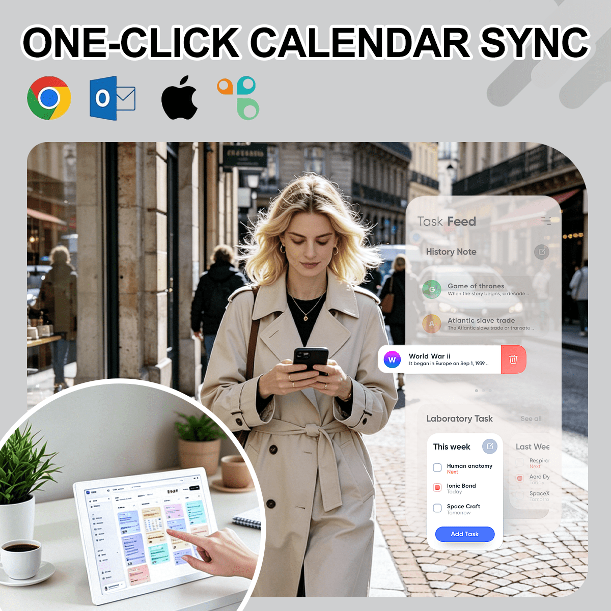 Touch Calendar, 10.1" Digital Calendar 2026 Family Wall Planner, 1080P Full HD Interactive Touchscreen, Smart Chore Chart and Home Organization, Gift for Busy Families Scheduling
