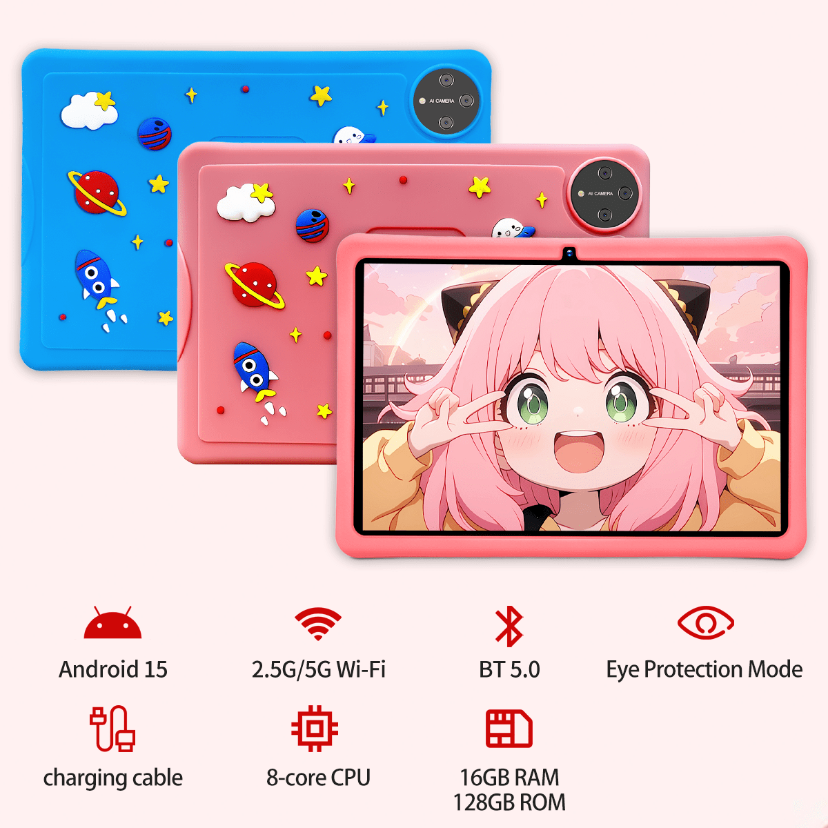 FERATINO Kids Tablet,10 Inch Ttablet with Parental Control,Google Kids Space, Android Tablet for Kids