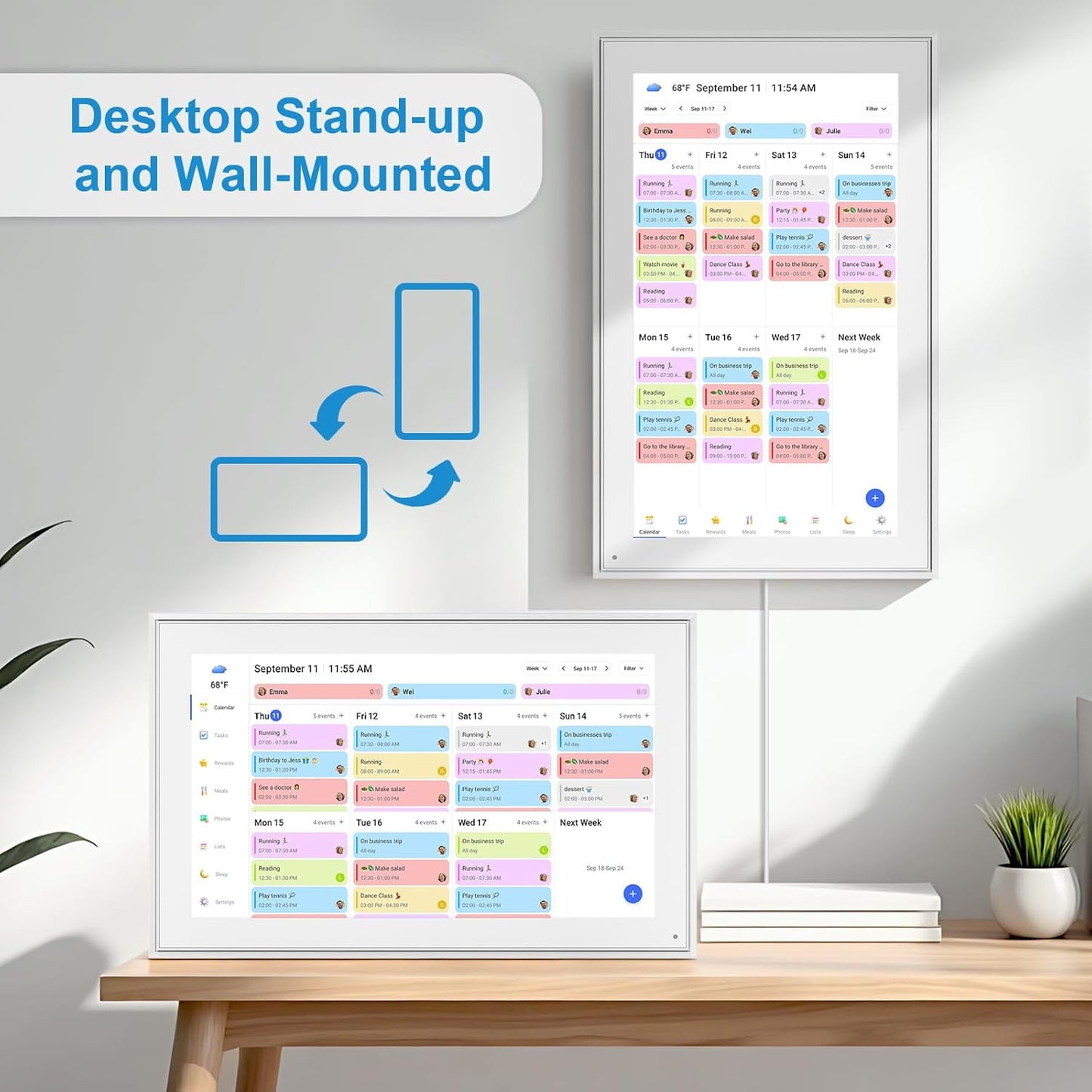 Touch Calendar, 10.1" Digital Calendar 2026 Family Wall Planner, 1080P Full HD Interactive Touchscreen, Smart Chore Chart and Home Organization, Gift for Busy Families Scheduling