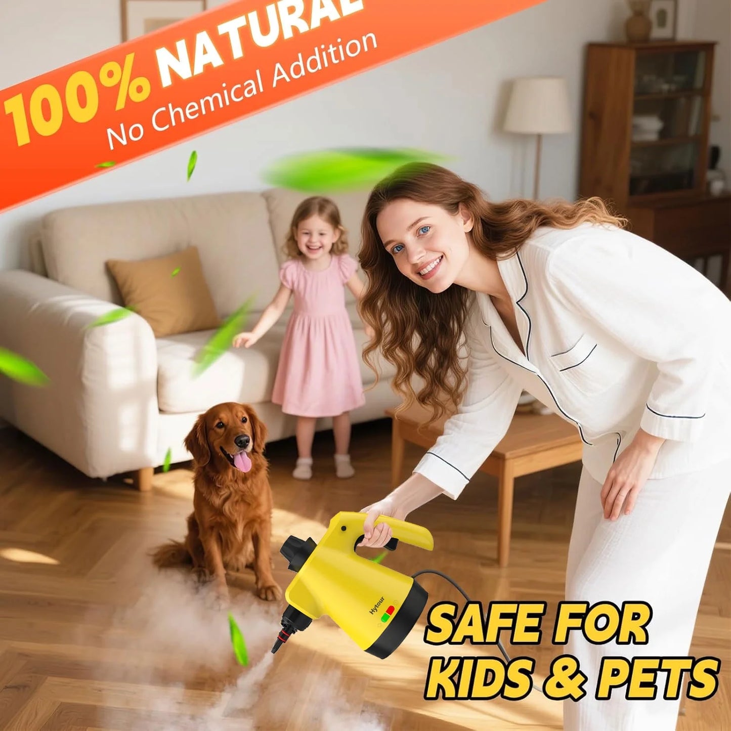Handheld Steam Cleaner, Steam Cleaner with 11 PCS Accessory & Safety Lock, Large Capacity Natural Surface Steam for Cleaning, Multipurpose Steam Cleaner for Home, Car, Bathroom, Grease