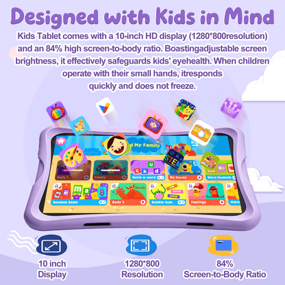 Kids Tablet 10-Inch Android 16, 16GB+128GB (1TB Expandable), Parental Control