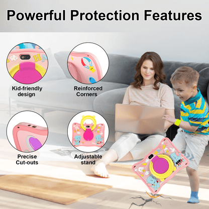 SHOUDM Kids Tablet,Android Toddler Tablet, 128GB Storage, Dual Camera, Shockproof Case, Parental Control Tablets Support