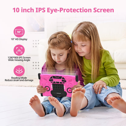 2025 Android 13 tablet,10" Android Kids Tablet 4GB+64GB, Kid-Proof Case with Kickstand, Quad-Core 1.6