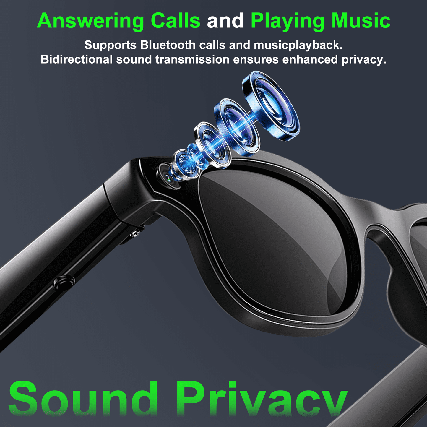 AI Smart Glasses with Camera, 4K HD Video & Photo Capture, Real-Time Translation, Recording Glasses with AI Assistant, Open-Ear Audio, Object Recognition, Bluetooth, for Travel (Transparent Lens)